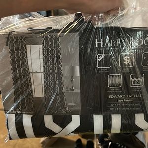 A black and white curtains two panels